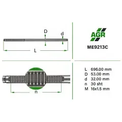 Шток рульової рейки новий MERCEDES-BENZ Sprinter Series 902671,902672 (2000 - 2006)